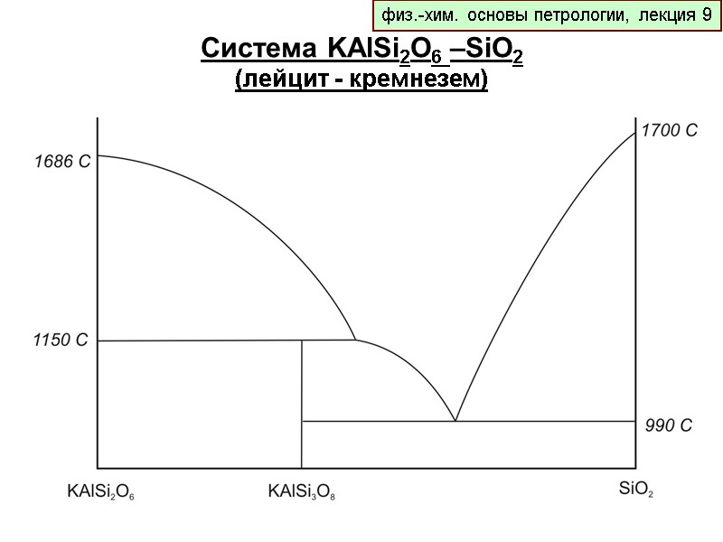 физ.-хим. основы петрологии, лекция 9 Система KAlSi2O6 –SiO2 (лейцит - кремнезем)